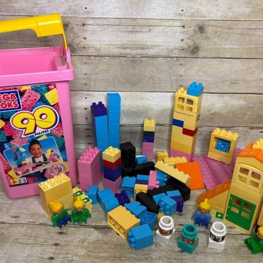 Vintage Pastel Mega Bloks Bucket